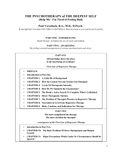 THE PSYCHOTHERAPY of THE DEEPEST SELF