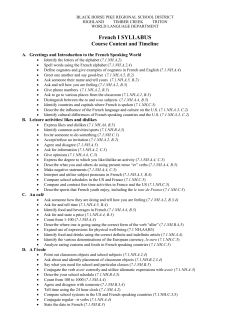French 1 - Black Horse Pike Regional School District
