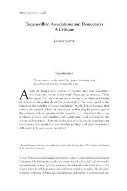 Tocquevillian Associations and Democracy: A Critique