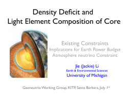 Density Deficit and Light Element Composition of Core