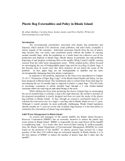 Plastic Bag Externalities and Policy in Rhode Island