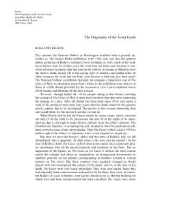 The Originality of the Avant Garde