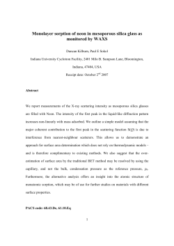 Monolayer sorption of neon in mesoporous silica glass as monitored