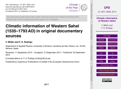 Climatic information of Western Sahel