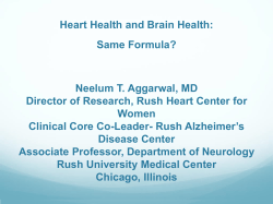 Healthy Brain Aging - Preventive Cardiovascular Nurses Association