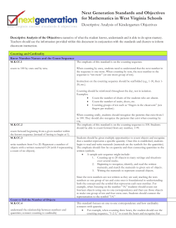 Next Generation Standards and Objectives