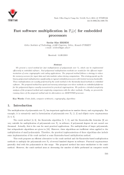 Fast software multiplication in F2[x] for embedded processors