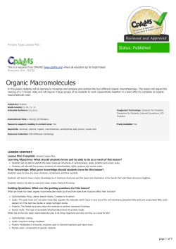 Organic Macromolecules