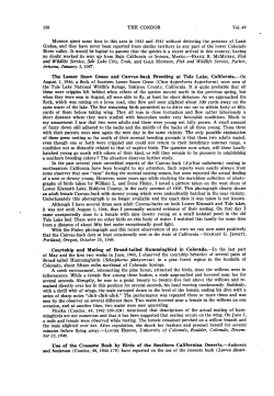 Use of the Creosote Bush by Birds of the Southern California Deserts