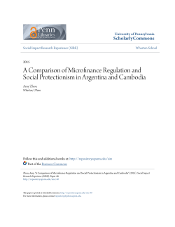 A Comparison of Microfinance Regulation and Social Protectionism
