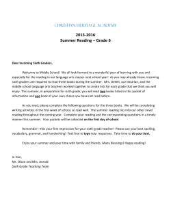 Incoming 6th Grade - Christian Heritage Academy