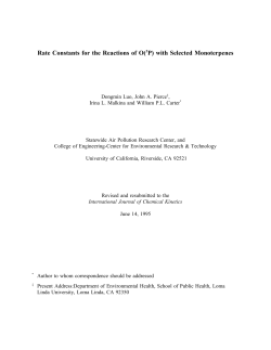 Rate Constants for the Reactions of O(3P)