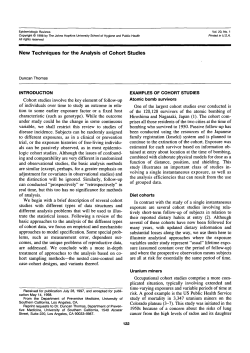 New Techniques for the Analysis of Cohort Studies