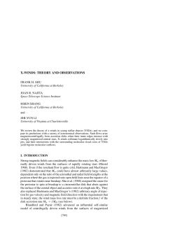 x-winds: theory and observations - The University of Arizona Press