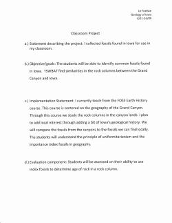 The students will understand the principle of uniformitarianism and the