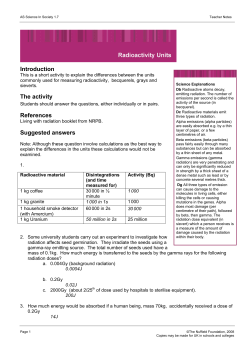 Teacher notes and student sheets
