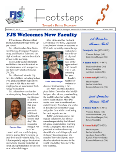 Winter 2016-17 "Footsteps" - Followers of Jesus School