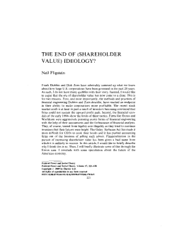 N. Fligstein. "The End of (Shareholder Value) Ideology?"