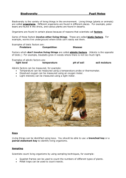 Biodiversity Notes