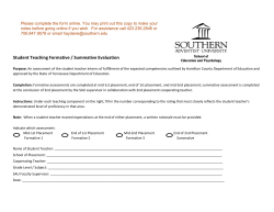Student Teaching Formative / Summative Evaluation