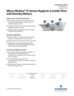 H-Series Coriolis Flow and Density Meters