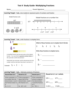 Test 4 Study Guide- Multiplying Fractions