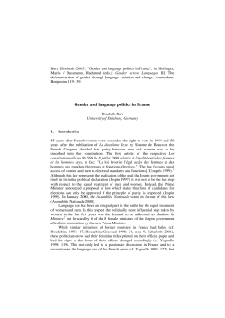 Gender and language politics in France