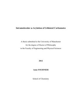Intramolecular -Arylation of Lithiated Carbamates