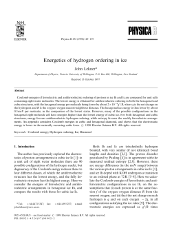 Energetics of hydrogen ordering in ice