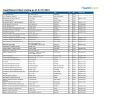 HealthSmart Client Listing as of 5/27/2015