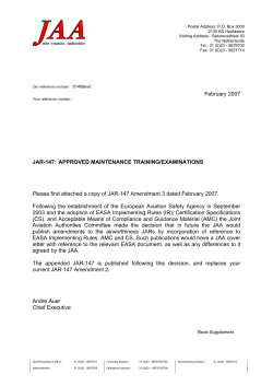 February 2007 JAR-147: APPROVED MAINTENANCE TRAINING