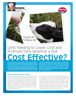 Managing the Pre-Weaned Calf