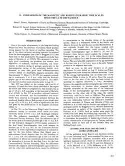 13. Comparison of the Magnetic and Biostratigraphic Time Scales