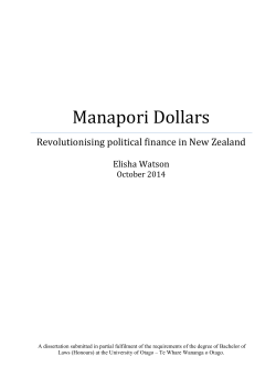 Manapori Dollars - University of Otago