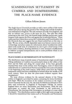Scandinavian Settlement in Cumbria and