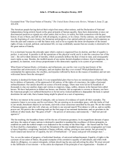 John L. O`Sullivan on Manifest Destiny, 1839