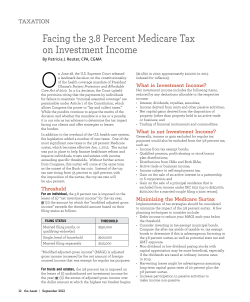 facing the 3.8 percent Medicare tax on Investment Income