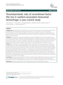 Thromboembolic risks of recombinant factor VIIa Use in warfarin