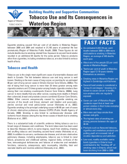 Tobacco Use and Its Consequences in Waterloo Region FAST FACTS