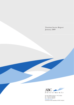 Tourism Sector Report January 2009
