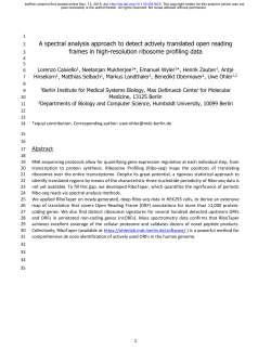 A spectral analysis approach to detect actively translated