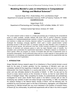 Modeling Mendel`s Laws on Inheritance in Computational Biology