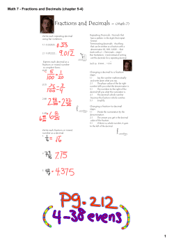 Math 7 - Fractions and Decimals (chapter 5-4)
