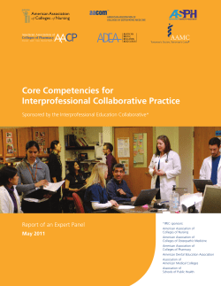 (2011). Core competencies for interprofessional collaborative practice
