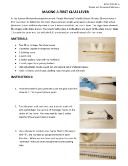 MAKING A FIRST CLASS LEVER