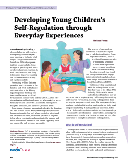 Developing Young Children`s Self-Regulation through