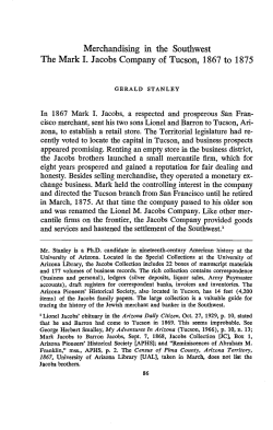 Merchandising in the Southwest The Mark I. Jacobs Company of