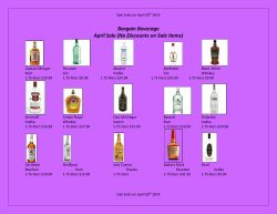 Bargain Beverage April Sale (No Discounts on Sale Items)