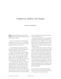Enlightened, Uplifted, and Changed - BYU Speeches