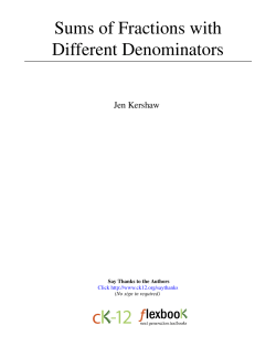 Sums of Fractions with Different Denominators